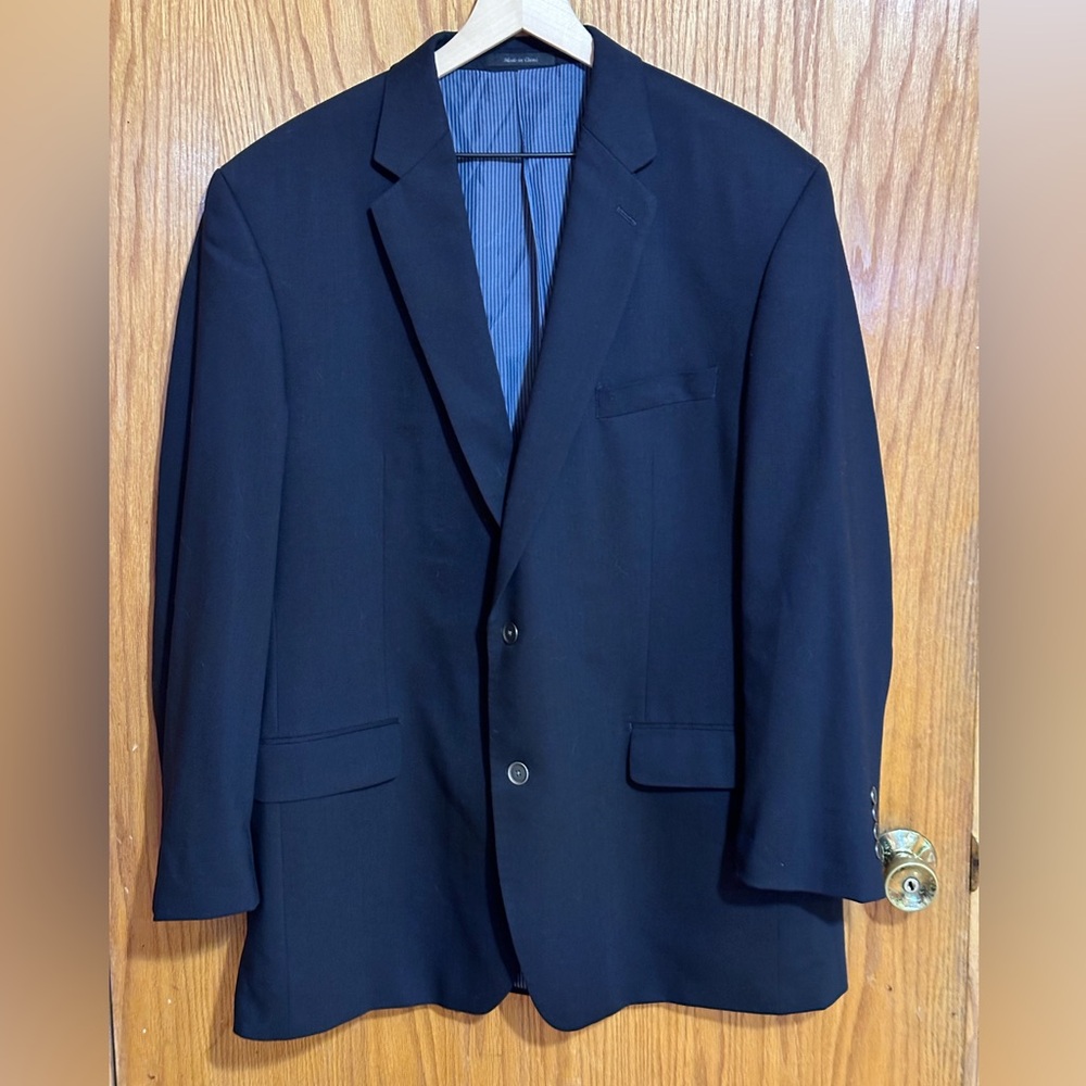 Calvin Klein suit coat men’s‎ sz 46 long 100% wool black